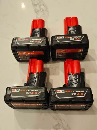 Brand new Milwaukee M12 4.0XC Battery (4), View more