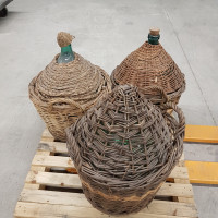 Demijohns with Wicker Baskets - Vintage -