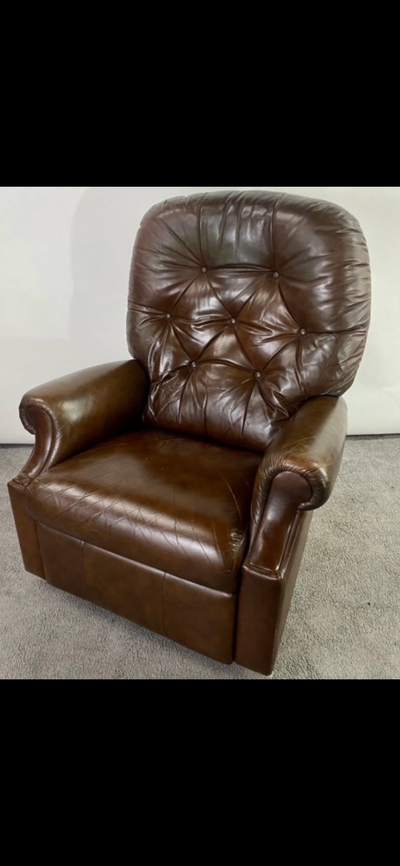 Lazyboy burgundy leather recliner rocking chair, View more