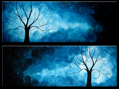 Windswept 46"x32" Original Fine Art Abstract Tree Wall Painting, View more