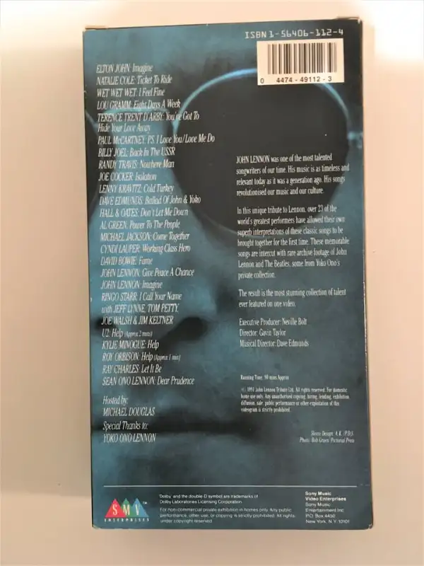 Lennon a Tribute, VHS format. The World's Greatest Artists sing in Arts & Collectibles in City of Toronto - Image 3