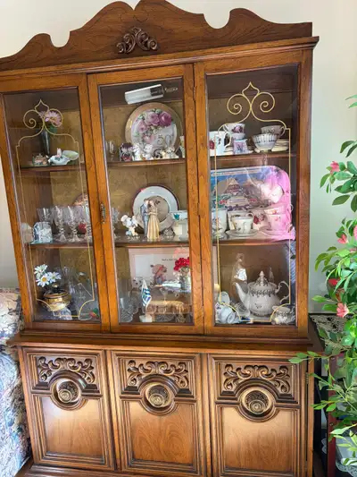Beautiful Oak Wood China Cabinet, View more