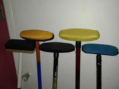 Curling brooms and gloves, View more