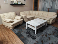 Leather sectional with sleep function 