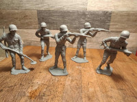 Lot of 6 Inch Army Men MPC Toy figure 1960s