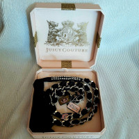 "Juicy Couture" Dark Blue Necklace/Convertible Wrap Bracelet,New