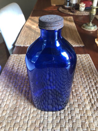 Vintage Cobalt Blue Glass General Phillips Medicine Bottle