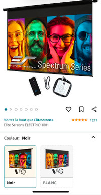 EliteScreen Spectrum- écran projecteur 4K -100 pouces tout neuf