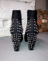 Black Studded Platform Heels (Size 10)