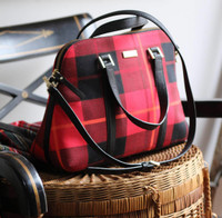 Kate Spade Newbury Lane Rachel Satchel Red & Black Plaid Crossbo