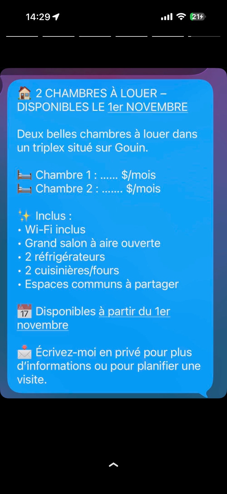 Chambre a louer 2