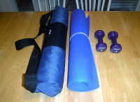 2 Exercise Mats and a Pair of 3 lb. Weights