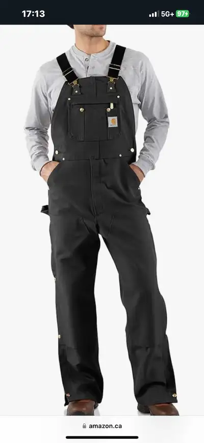 New Carhartt Mens Loose Fit Firm Duck Bib Overall Sz 42-30, View more