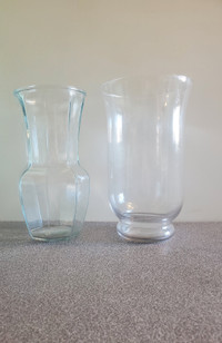 2 Beautiful Large Glass Vases