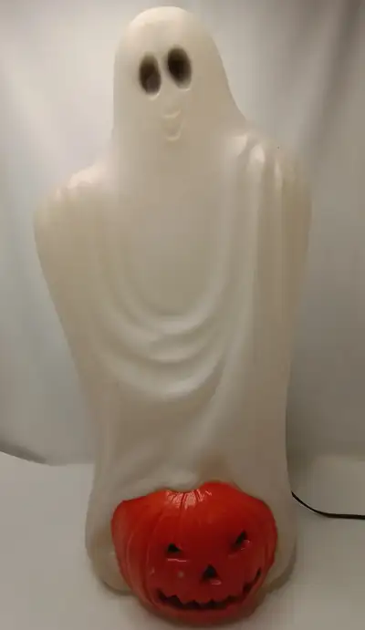 TPI Vintage Halloween Blow Mold Ghost with Pumpkin 33", View more