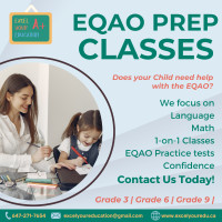 EQAO Prep Classes Grade 3, 6 and 9 - Practice Tests Included