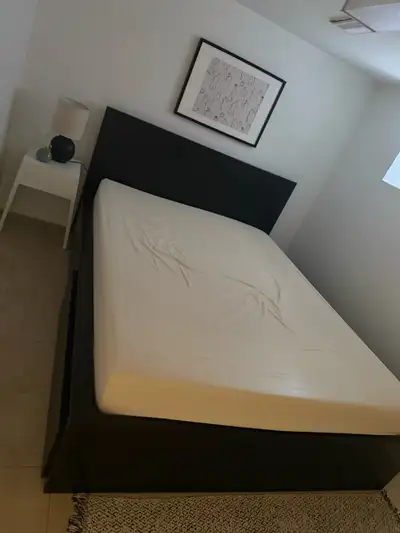 Ikea Black Queen Storage bed and mattress, View more