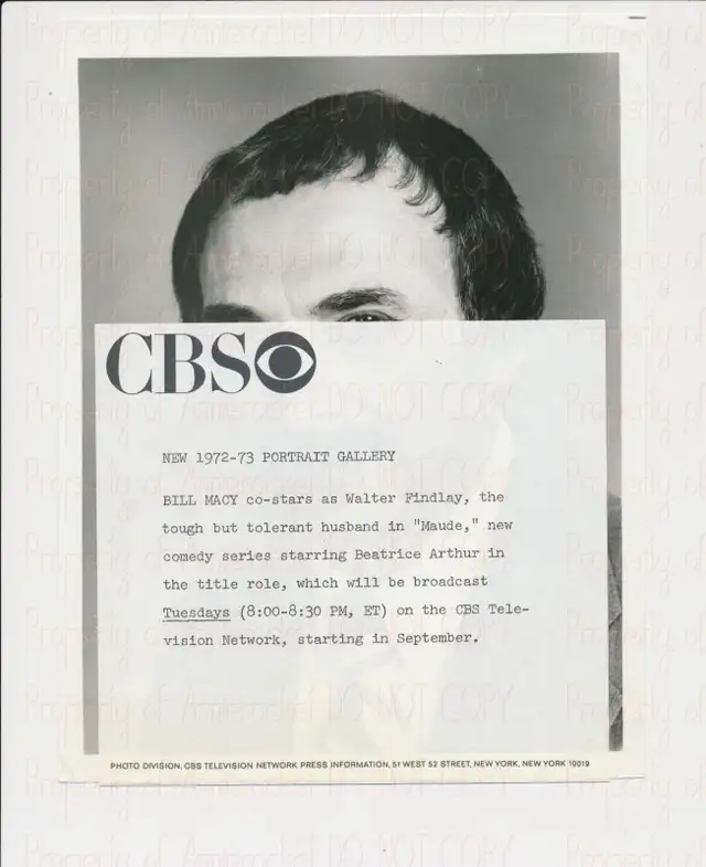Bill Macy Premiere of "Maude" CBS Original Press Photo-1972 in Arts & Collectibles in City of Toronto - Image 4