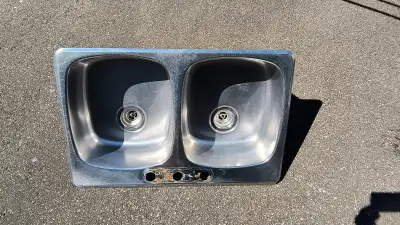 Lavabo de cuisine double en acier insociable, View more