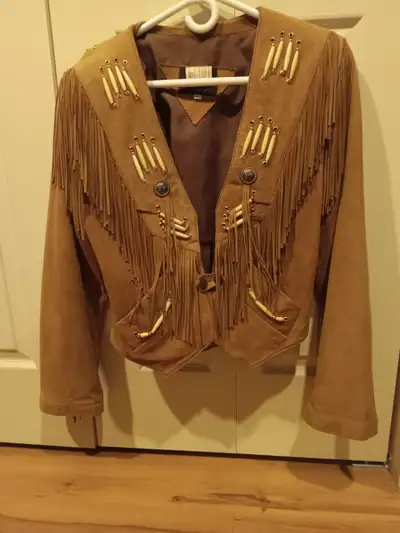Women's Leather fringed jacket, View more