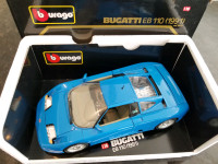 1:18 Diecast Burago 1991 Bugatti EB 110 Blue Made in Italy