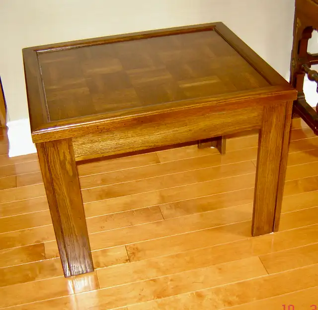 Beautiful Solid Wood Rectangular Side Table with Parquetry Top in Other Tables in City of Toronto - Image 8