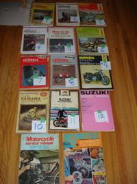 Vintage Honda, Kawasaki,Yamaha, Suzuki Motorcycle manuals