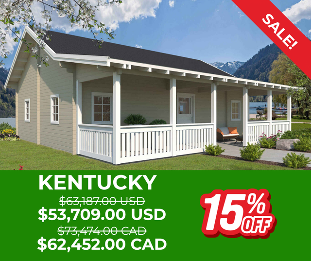 Log Home Kit – Kentucky 2 Bed / 1 Bath – Free Shipping in Other in Moncton - Image 2