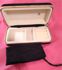 Vintage Black Velvet travel jewellery box