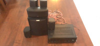3Tier swivelling TV stand,Sony receiver and Polk Audio speakers 