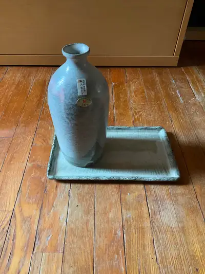 Japanese sake carafe and tray, View more