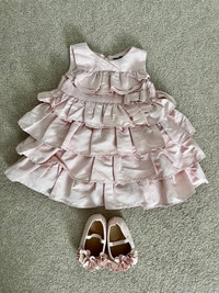 Baby Gap Ruffle Dress and Shoes 3-6M