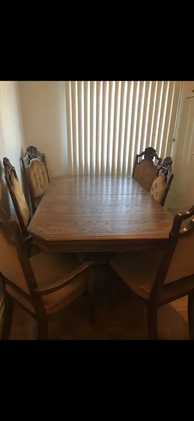 Dining table chairs not included , View more