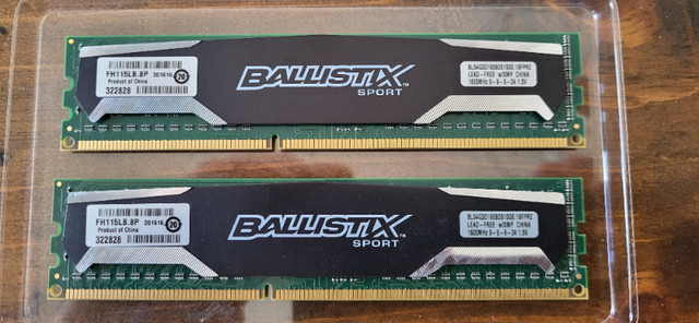 Ballistix Sport 8GB RAM MEMORY Kit DDR3 1600 dans Composants de système  à Longueuil/Rive Sud - Image 2