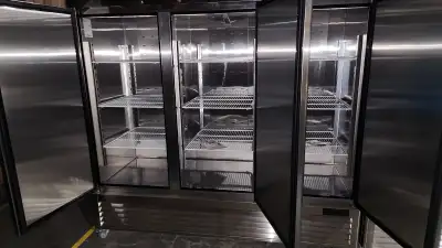 72 cubic foot capacity: 83" wide commercial fridge/freezer has ample room to store food items. 9 PE-...