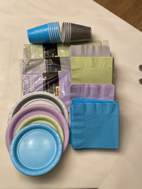 Assorted Party Supplies ~ Silver, Mint, Lilac, Turquoise