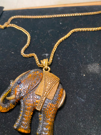 Vintage Plastic Yellow Elephant Pendant