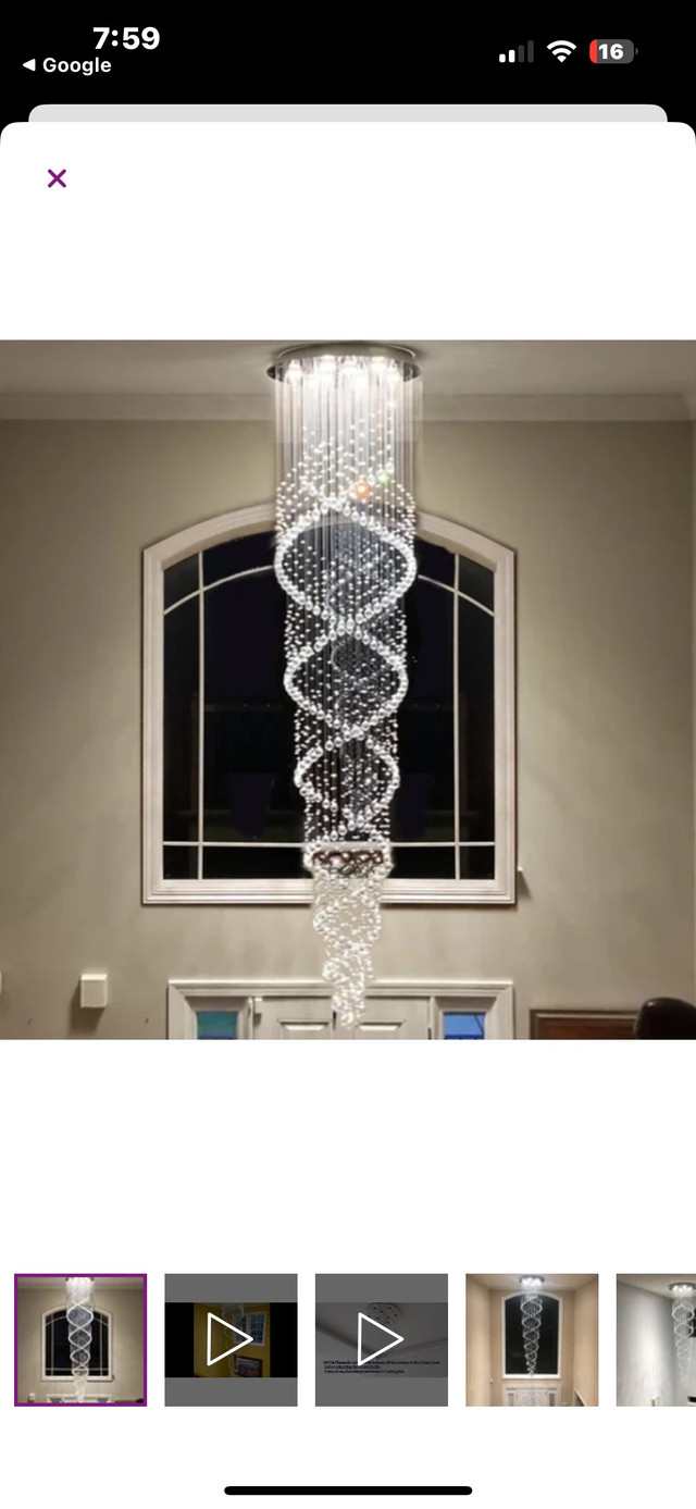 Crystal chandeliers LED lights  in Indoor Lighting & Fans in Oakville / Halton Region - Image 2