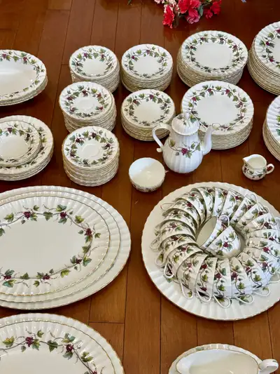 Worcester Bacchanal dinner set-England Bone China, garage sale, View more