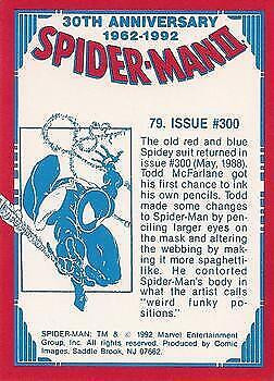 1992 Comic Images Spider-Man 30th Anniversary #79 - Issue #300 dans Art et objets de collection  à Longueuil/Rive Sud - Image 2