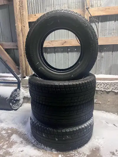 Clearing out garage. High quality Japanese winter tires. Lots of tread left. Roughly measured 9/32nd...