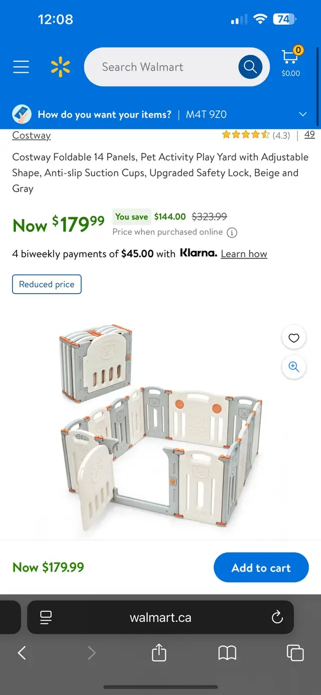 Costway Foldable 14 Panels, Activity Play Yard with Adjustabl in Playpens, Swings & Saucers in Kitchener / Waterloo - Image 4