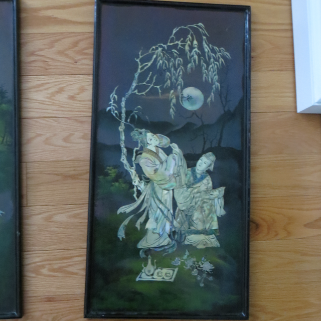 FOUR BEAUTIFUL CHINESE MOTHER OF PEARL INLAID SCREENS in Arts & Collectibles in Laval / North Shore - Image 6