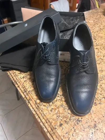 Hugo Boss Navy Leather Shoes, View more