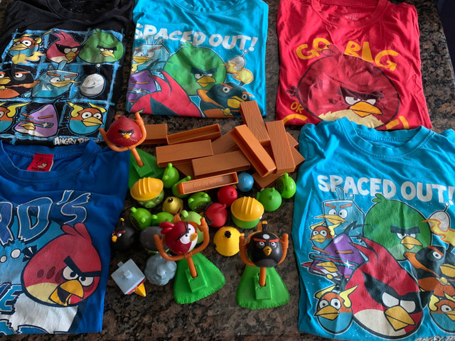 Angry birds size 6  t shirts and block activity   game  in Toys & Games in Bedford