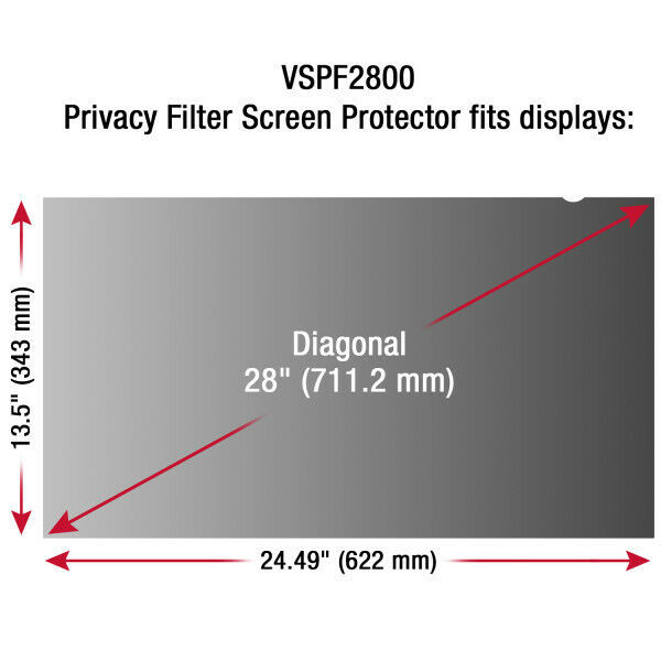 New Viewsonic VSPF2800 Privacy Screen Filter for 28" Widescreen in Monitors in Markham / York Region - Image 3