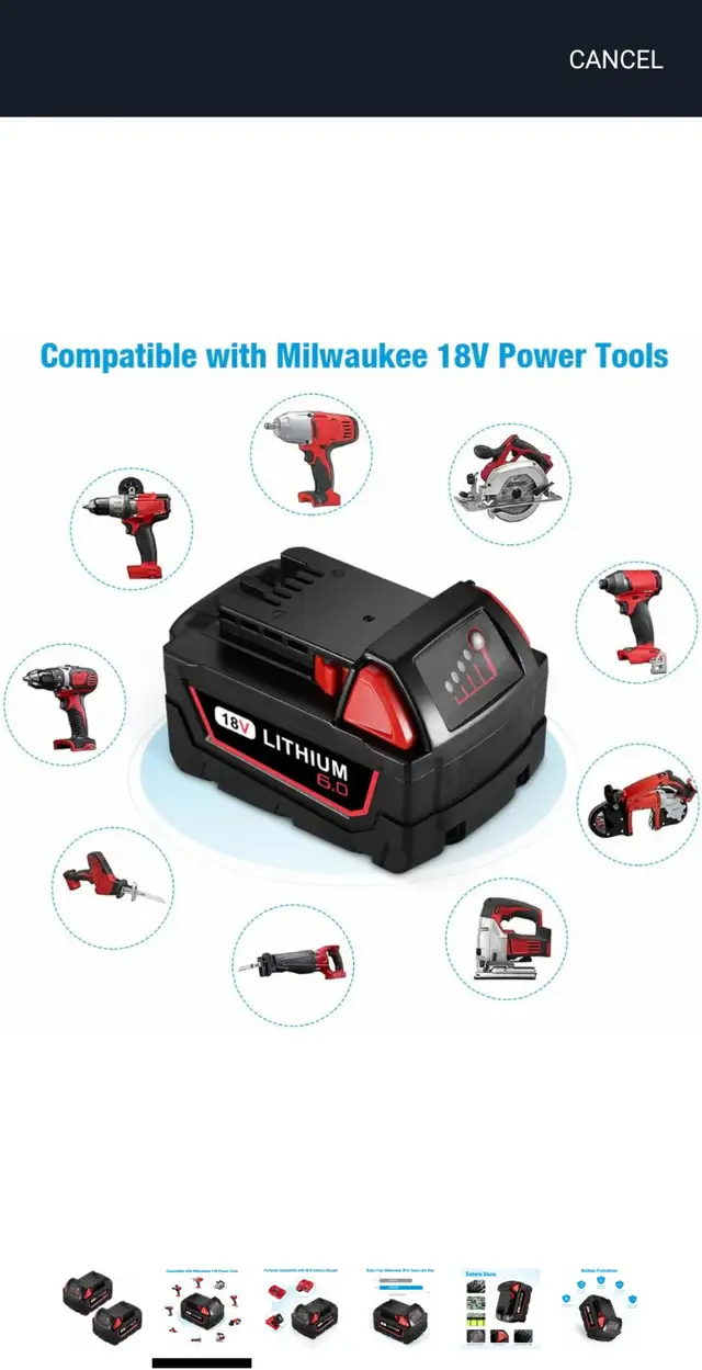 Milwaukee M18 Battery Pack 6ah in Power Tools in City of Toronto - Image 7