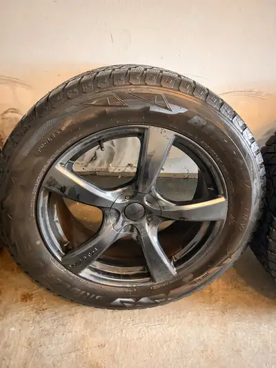 (4) 20 Inch 5 spoke Tomken Winter Rims with Bridgestone Blizzak Winter Tires (275/55R20 117T) Made i...
