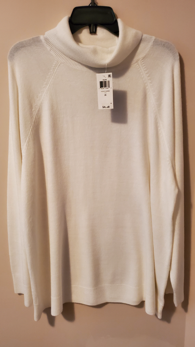 Karen Scott Plus Size 2X Creme Turtleneck Womens, View more