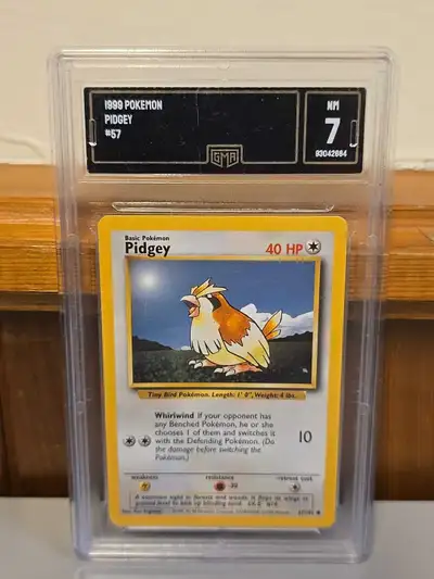 1999 POKEMON BASE SET  #57 PIDGEY GRADED 7 GMA, View more